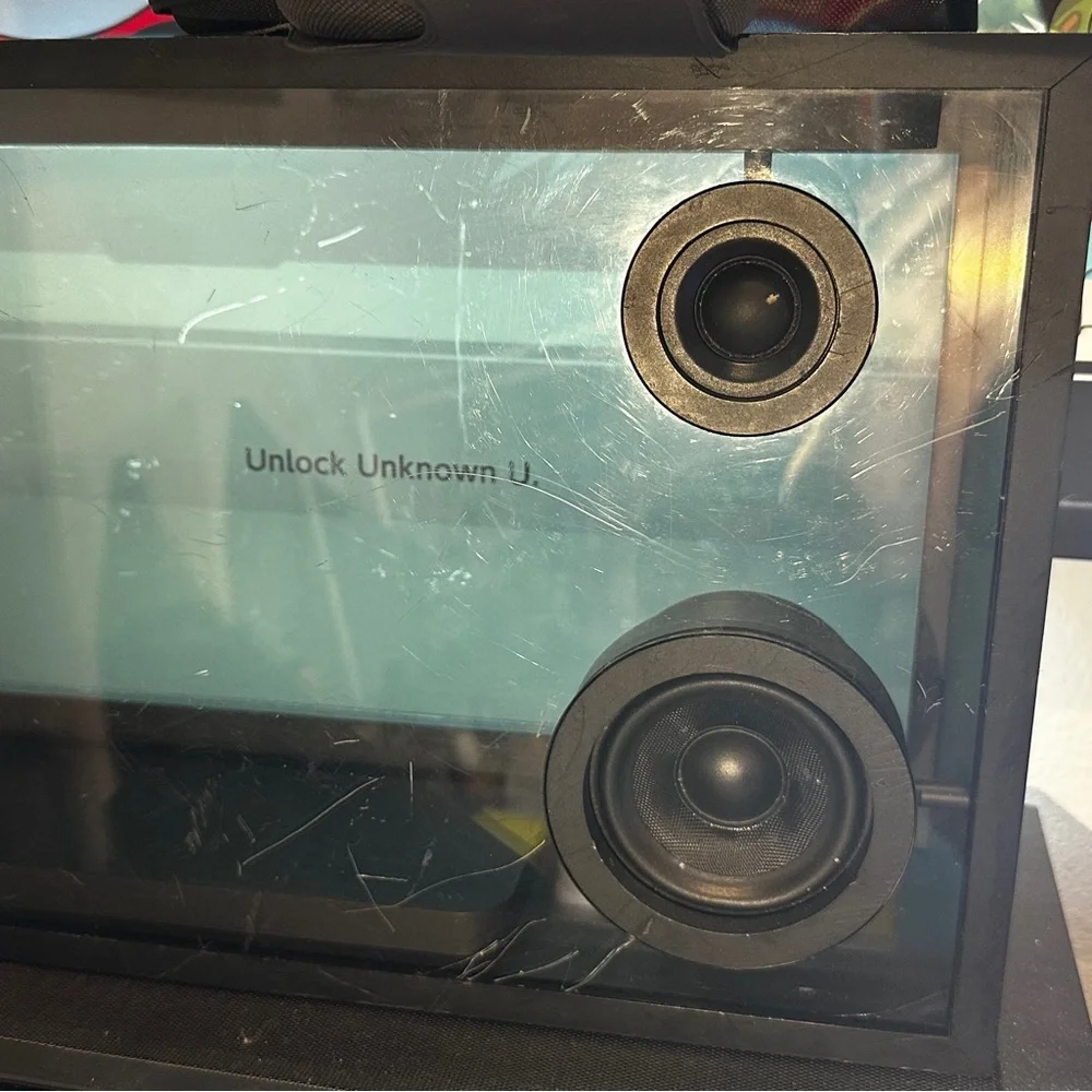Black Digital Photo Frame with Dual Speakers